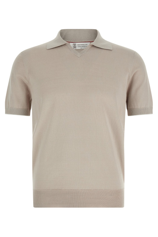 Cotton polo shirt Beige