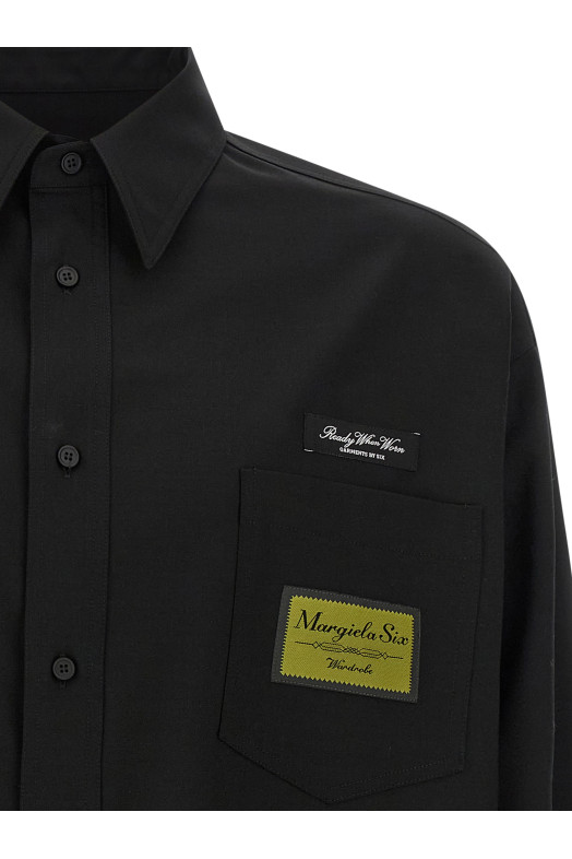Рубашка с жаккардовой этикеткой Черная MM6 MAISON MARGIELA SH0DT0040M35733900