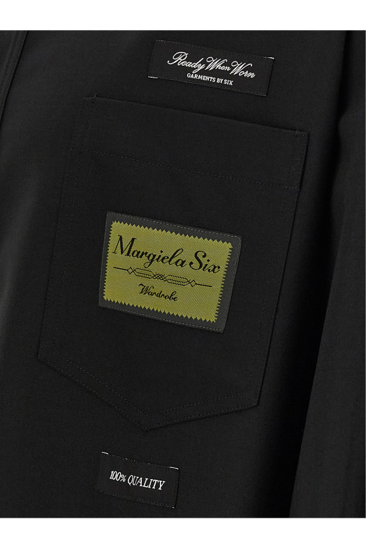 Рубашка с жаккардовой этикеткой Черная MM6 MAISON MARGIELA SH0DT0040M35733900