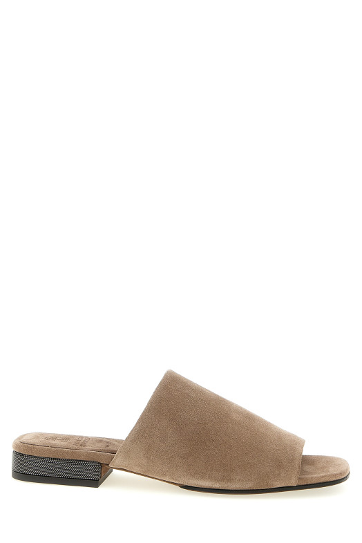 Мобильные замшевые сандалии Коричневые BRUNELLO CUCINELLI MZSFC3170C8849