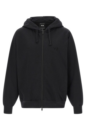 'Y-3 Brushed Terry Zip' hoodie Black