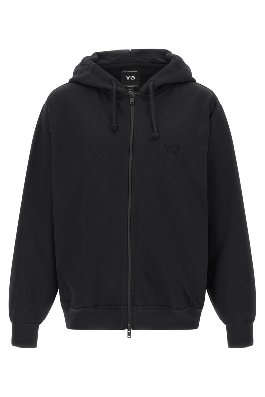 'Y-3 Brushed Terry Zip' hoodie Black