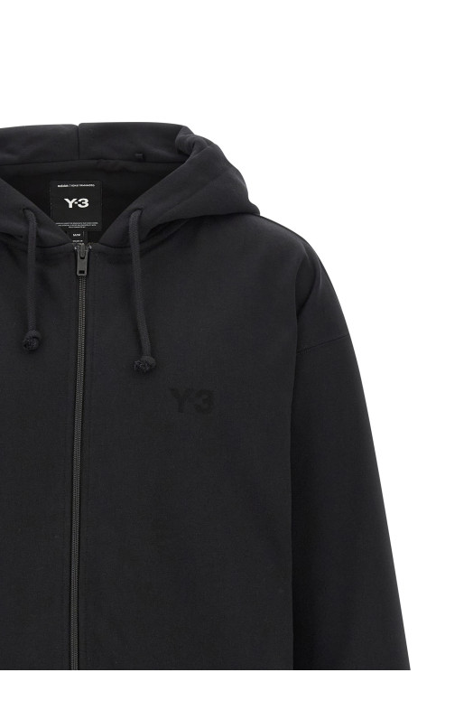 'Y-3 Brushed Terry Zip' hoodie Black