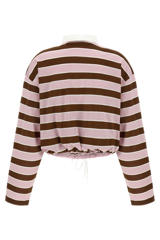 Cropped striped polo shirt Multicolor