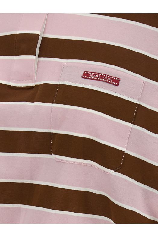 Cropped striped polo shirt Multicolor