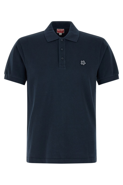 'Boke Flower' polo shirt Blue