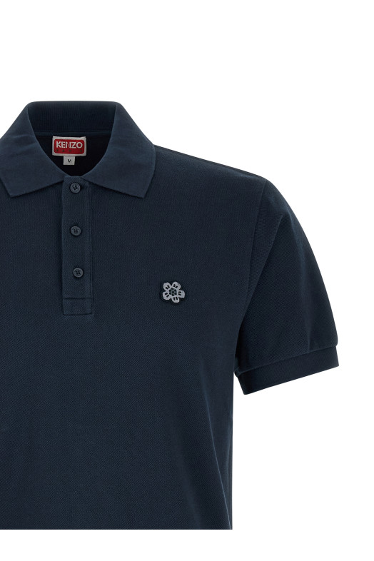 'Boke Flower' polo shirt Blue