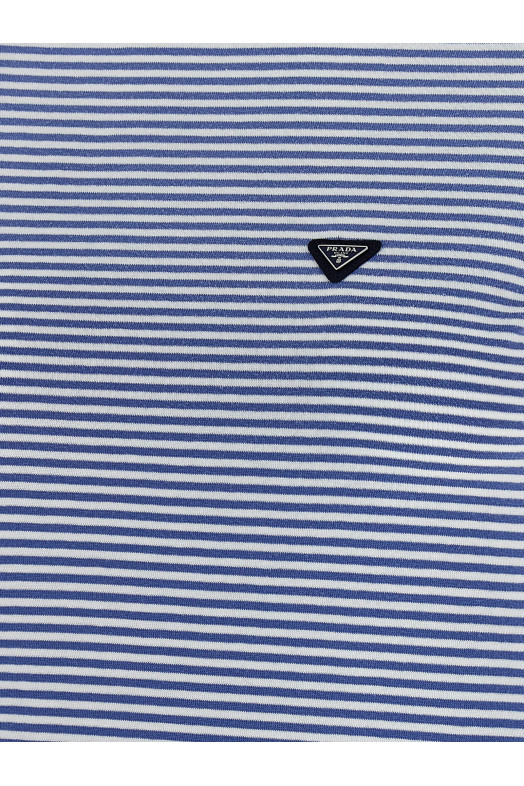 Полосатая футболка СИНЯЯ PRADA 39658SOOO186HF0X36