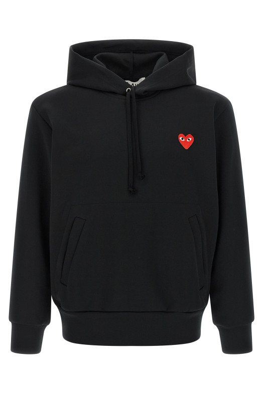 'Red Emblem' patch hoodie Black