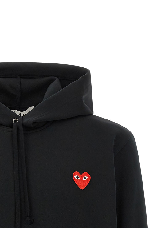 'Red Emblem' patch hoodie Black