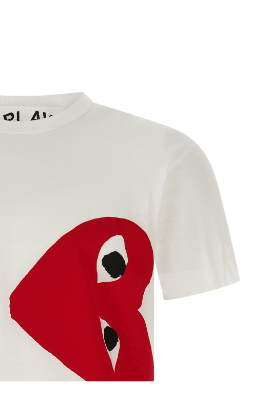 Футболка с принтом Красная COMME DES GARÇONS PLAY AXT3451