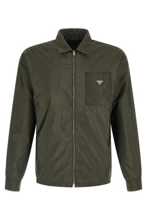Re-nylon feather shirt Green