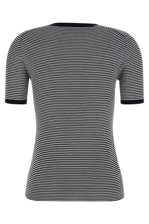 Striped silk t-shirt Blue