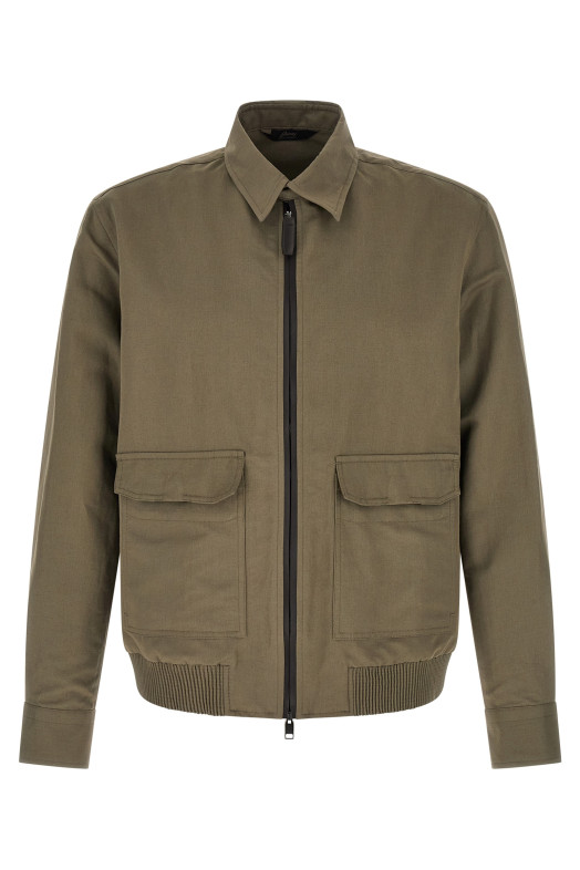 Linen cotton blouson Green