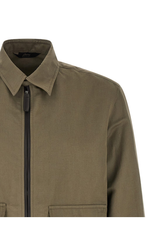 Linen cotton blouson Green