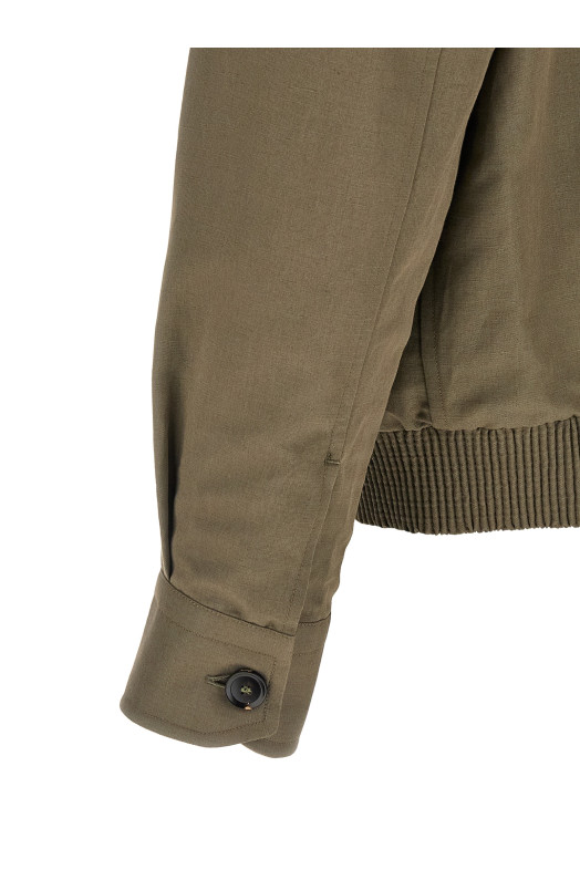 Linen cotton blouson Green