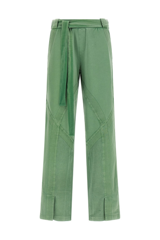 Front split pants Green
