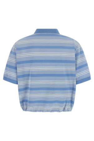Cropped striped polo shirt BLUE