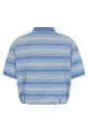 Cropped striped polo shirt BLUE