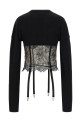Свитер с кружевной вставкой Черный GIUSEPPE DI MORABITO 06PSKNT3891640499