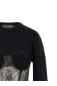 Свитер с кружевной вставкой Черный GIUSEPPE DI MORABITO 06PSKNT3891640499
