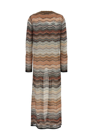 Chevron lamé cardigan Multicolor