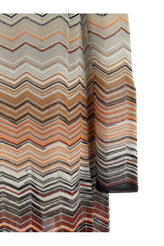 Chevron lamé cardigan Multicolor