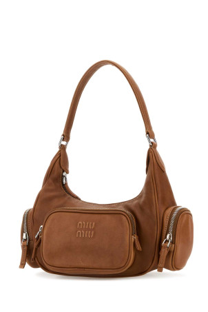 Caramel nappa leather shoulder bag MIU MIU (5BC188VOLT2CRL)