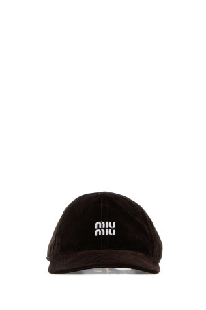 Chocolate velvet baseball cap MIU MIU (5HC3692CUA)