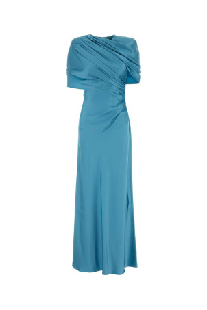 Light-blue satin long dress STELLA McCARTNEY (6A04913FU302)