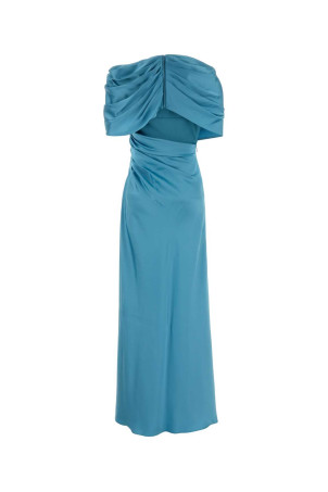 Light-blue satin long dress STELLA McCARTNEY (6A04913FU302)