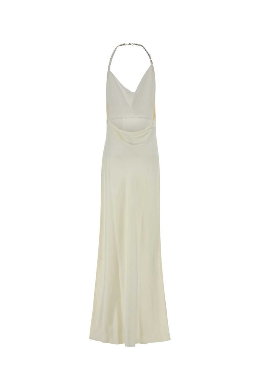 Длинное платье из атласа цвета слоновой кости STELLA McCARTNEY (6A06433FU302)