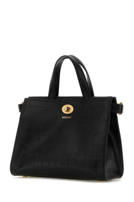 Black leather mini Cotswolds handbag Black BURBERRY (8118896)