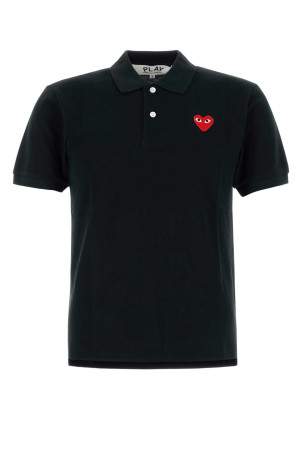 Black piquet polo shirt Black COMME DES GARCONS PLAY (AXT006051)