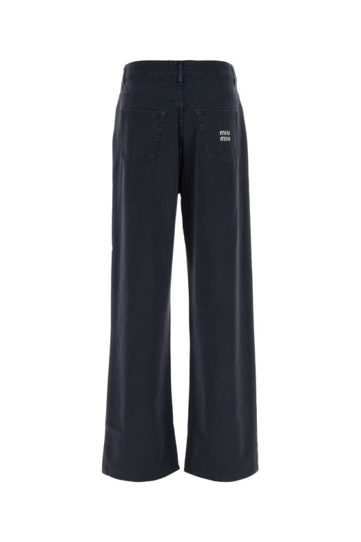 Джинсы из денима цвета угольного черного MIU MIU (GWP394S23217AE)