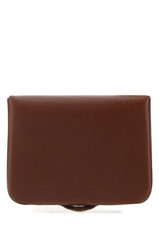Brown leather card holder Multicolor A.P.C. (PXAWVH63176)