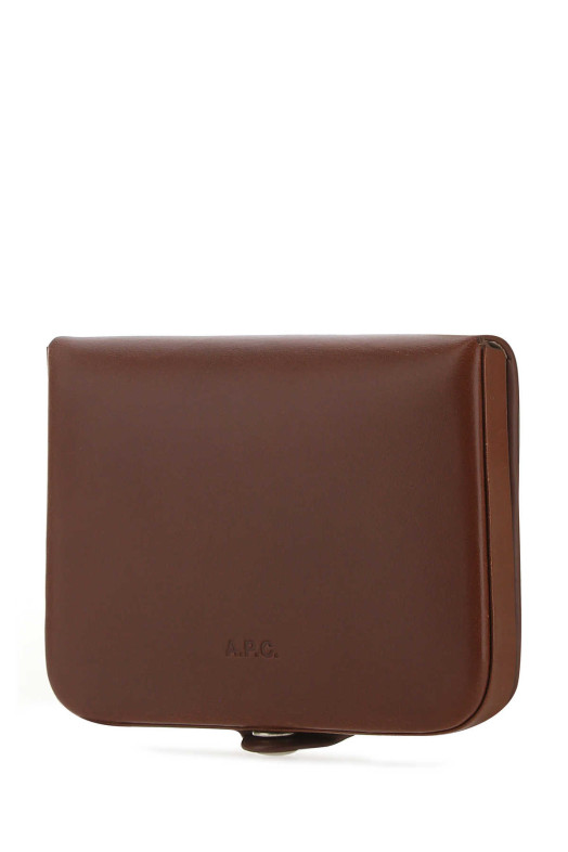 Brown leather card holder Multicolor A.P.C. (PXAWVH63176)