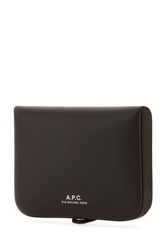 Dark brown leather card holder A.P.C. (PXAWVH63176)