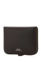 Dark brown leather card holder A.P.C. (PXAWVH63176)