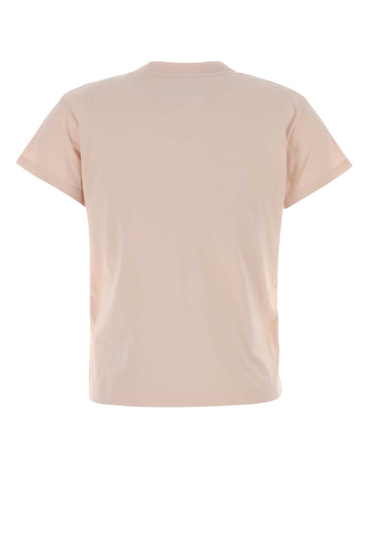 Хлопковая футболка пастельно-розового цвета MM6 MAISON MARGIELA (S52GC0326M20170)