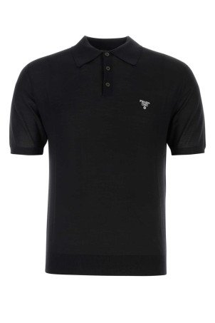Black wool polo shirt Black PRADA (UMB267S2121ZLE)