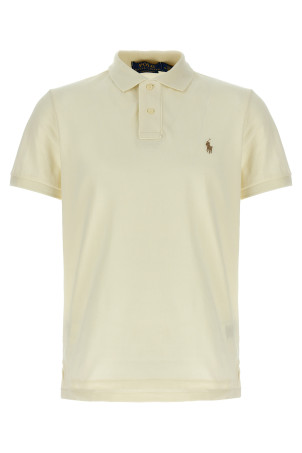 Logo embroidery polo shirt White