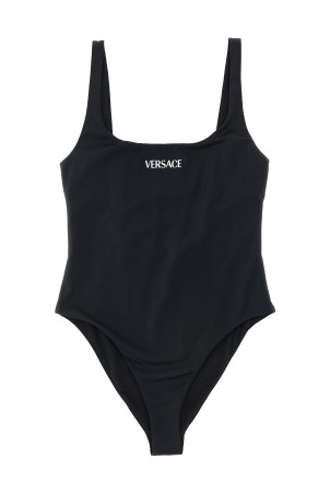 'Versace Logo' one-piece swimsuit Black