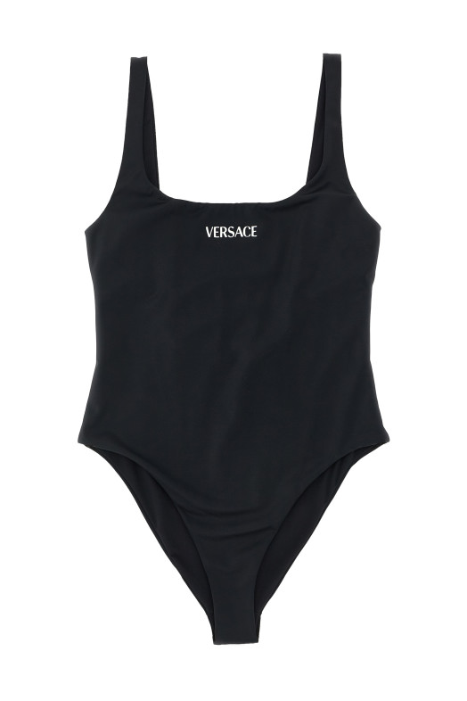 'Versace Logo' one-piece swimsuit Black