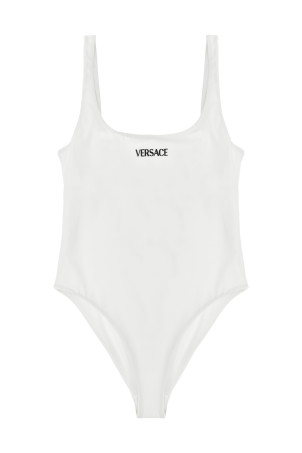 'Versace Logo' one-piece swimsuit White