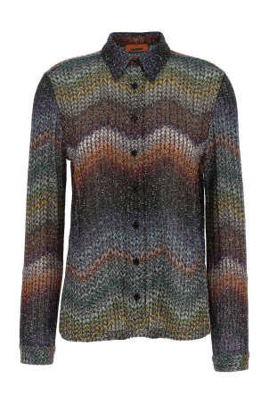 Sequin and lamé viscose shirt Multicolor