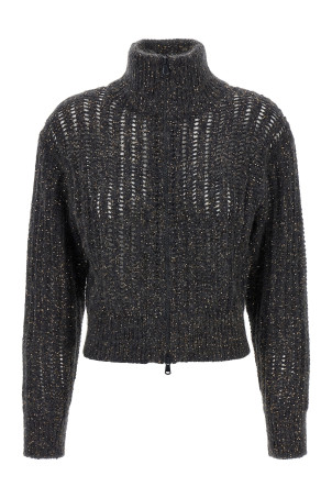 'Rustic Dazzling Net' cardigan Gray
