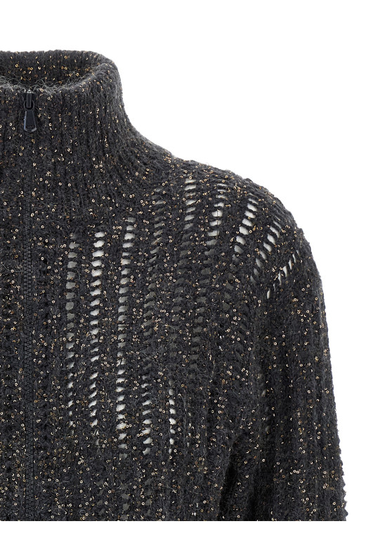 'Rustic Dazzling Net' cardigan Gray