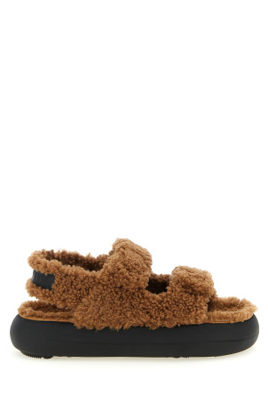 Shearling sandals Brown