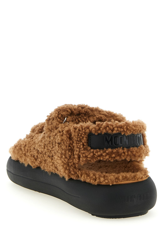 Сандалии из овчины Коричневые MOON BOOT 80D2420020M008